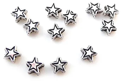 Produktbild von Vintageparts Sternanhänger Metall Tibetsilber antik 4 mm