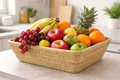Produktbild von Flechtkorb "Natur" aus Seegras natur, 40x31 cm, Obstkorb, Aufbewahrungskorb geflochten, Brotkörbchen