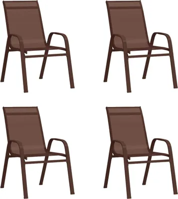 Immagine prodotto di vidaXL Sedie da giardino impilabili 4 pz. Textilene marrone