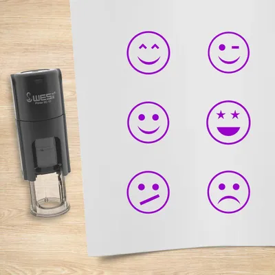 Obrázek produktu pro Sada razítek CombiCraft Smiley fialová se 6 razítky