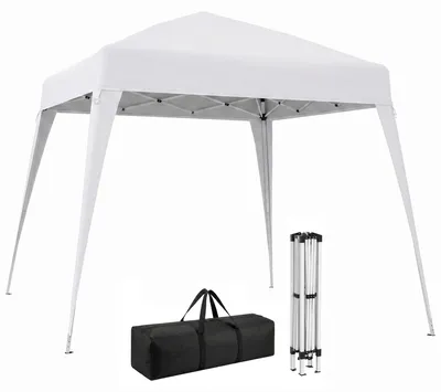 Obrázek produktu pro Skládací stan Outsunny, stan, slavnostní stan, party stan, ocelový, bílý, 2,4 x 2,4 x 2,5 m