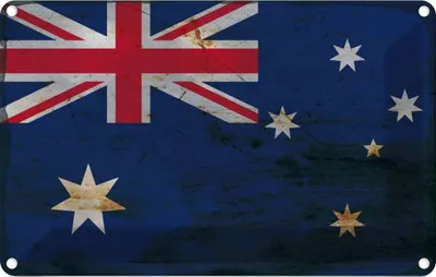 Produktbild von vianmo Blechschild 20x30 cm Australien Australia Rost Flagge Fahne Wappen
