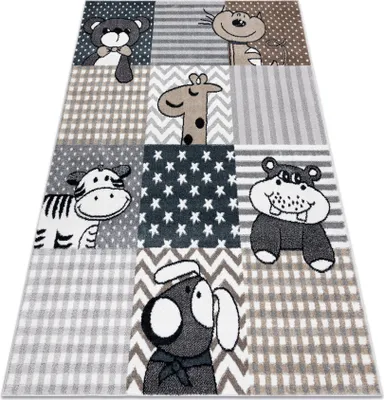 Obrázek produktu pro Koberec FUN Pets pro děti, zvířata šedá šedá 240x330 cm