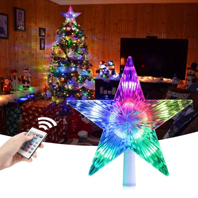 Productafbeelding van LED-ster - Kerstboomtopper - 24 kleuren - Flash sterlicht - Afstandsbediening - Kerstster - Verlichting voor Kerstmis