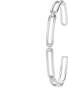 Produktbild von Eleganter 925 Sterling Silber (Rhodiniert) Damen - Armreif mit Zirkonia - 6mm, 8 Gramm; TRS32853