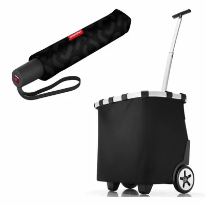 Immagine prodotto di reisenthel carrycruiser mit umbrella pocket duomatic Set, Einkaufstrolley, Regenschirm, Black, 40 L, 2-tlg.