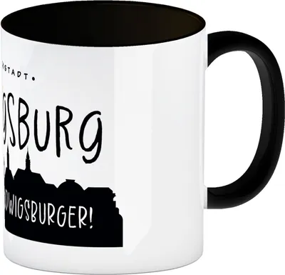 Produktbild von Ludwigsburg Skyline Kaffeebecher in schwarz - Ich bin ein Ludwigsburger