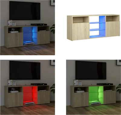 Obrázek produktu pro vidaXL TV skříňka s LED osvětlením Sonoma dub 120x30x50 cm - TV skříňka - TV skříňky - TV skříňka s LED osvětlením - TV nábytek