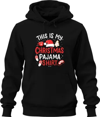 Obrázok produktu pre Toto je moje vianočné pyžamové tričko Christmas M�tze - Christmas Xmas Christmas Uni mikina s kapucňou, čierna, XL
