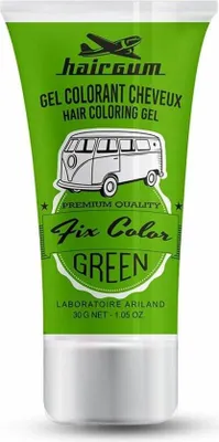 Immagine prodotto di Hairgum, tintura per capelli con gesso (colore verde) - 30 ml.