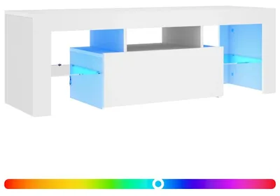 Image de vidaXL Armoire TV avec lampes LED blanc 120x35x40 cm