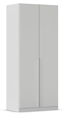 Drehtürschrank 2-türig, 91x210x54 cm, seidengrau, 1 Kleiderstange, 1 Boden