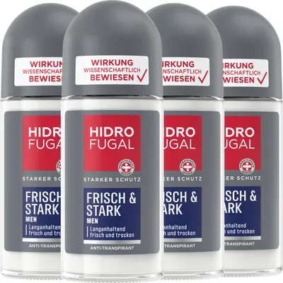Produktbild von HIDROFUGAL Roll-On Frisch & Stark Anti-Transpirant-Schutz Reisegröße 4 x 50 ml