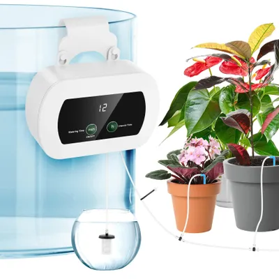 Produktbild von MIAJARD Automatische Bewässerung Pflanzen Bewässerungssystem Tropfbewässerung Indoor Wiederaufladbar für 10 Topfpflanzen,mit 10M Rohr Antisiphon
