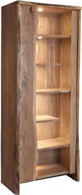 Image de MASSIVMOEBEL24 | Vitrine 81x45 Acacia laqué Bois naturel PURE ACACIA #107