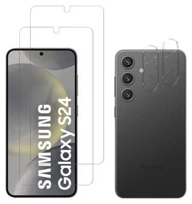 Produktbild von Gehäuse aus gehärtetem Glas für Samsung Galaxy S24 und Kameraschutz [2er-Pack] Displayschutzfolie  Phonillico®