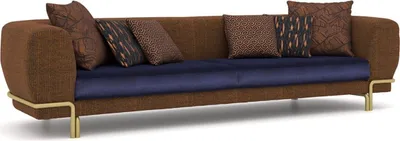 Produktbild von Casa Padrino Luxus Sofa Braun / Lila / Messing 300 x 100 x H. 75 cm - Wohnzimmer Sofa - Hotel Sofa - Wohnzimmer Möbel - Hotel Möbel - Luxus Möbel - Luxus Einrichtung