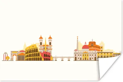 Produktbild von MuchoWow® Poster Rom - Skyline - Italien 60x40 cm - Schlafzimmerdekoration
