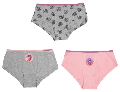 Produktbild von Miraculous Panty für Mädchen Kinder Slip Unterhose Unterwäsche Mehrfarbig Bunt (3er Pack) 122-128