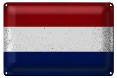 Produktbild von Blechschild Flagge Niederlande 18x12cm Netherlands Vintage