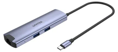 Produktbild von Unitek H1112F aktiver HUB USB-C 5 Gbps  HDMI RJ-45 PD 100 W