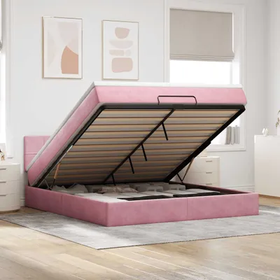 Obrázek produktu pro Maison Exclusive - Osmanský rám postele s matrací růžová 160x200cm samet