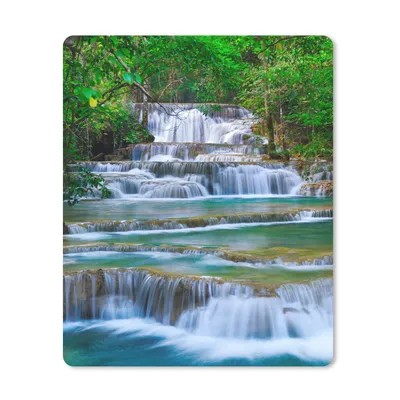 Produktbild von MuchoWow® Mauspad Mousepad Wasserfall - Bäume - Natur - Dschungel 19x23 cm - Mousepads - Maus Mat - Pad - Mausunterlage - Mauspads - Spielen