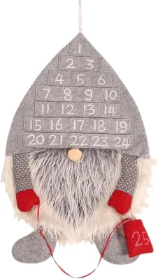 Filz Adventskalender 24 Taschen, wiederverwendbar, Grau