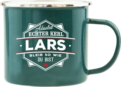 Produktbild von Echter Kerl Emaille Kaffeetasse Kaffeebecher Lars