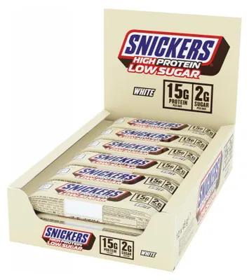 Produktbild von Snickers White High Protein Low Sugar Bar (12x45g) White Chocolate - Riegel - Protein-Riegel