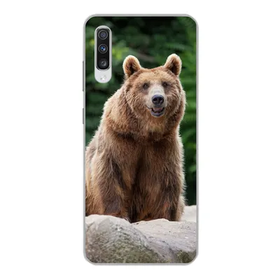 Produktbild von MuchoWow® Handyhülle Schutzhülle Hülle für Samsung Galaxy A70 Wald - Bär - Steine Silikon Softcase Handy Hülle - Schutzhaube