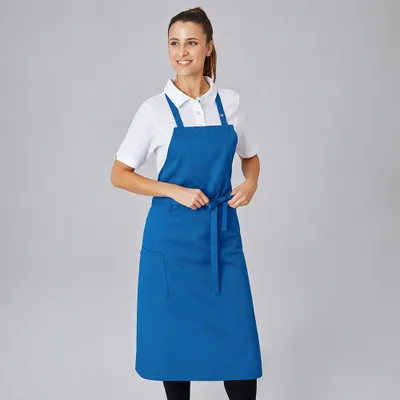 Produktbild von Latzschürze B 80 x L 100 cm royal blue : royal blue : 65% Polyester 35% Baumwolle 20