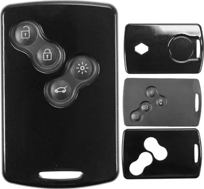 Produktbild von Auto Schlüssel Kunststoff Hülle ABS Plastik Schutz Cover Schwarz kompatibel mit Renault Koleos Captur Grand Scenic Megane Laguna Zoe KEYLESS SMARTKEY CARD