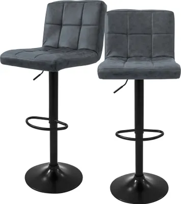 Produktbild von ML-Design 2er Set Barhocker Tresenhocker 360° drehbar, Gepolsterter Barstuhl mit Rückenlehne und Fußstütze, 63-83 cm