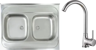 Obrázek produktu pro Dřez PRIMAL 2-komorový 80x60 nasazovací + Dřezová baterie KARINA