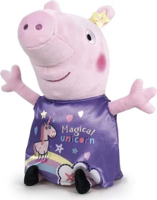 Obrázek produktu pro Peppa Wutz plyšová figurka (31cm) plyšová hračka prasátko Peppa fialové šaty