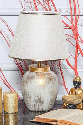 Obrázok produktu pre Opviq, TM275, stolová lampa, krémová, kov, 18 x 18 x 47 cm