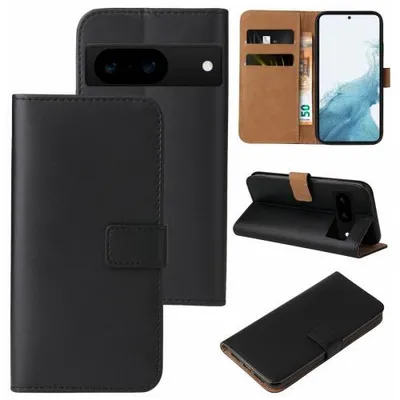 Produktbild von Kunstleder Flip-Hülle für Smartphones - Farbe: Schwarz - Modellkompatibilität: Für Google Pixel 8