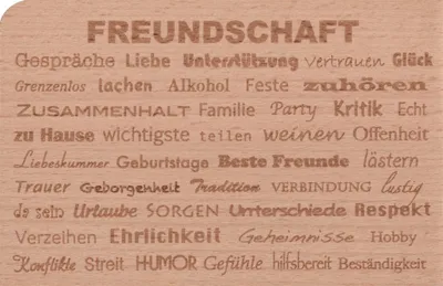 Produktbild von Holzpostkarte "Freundschaft"