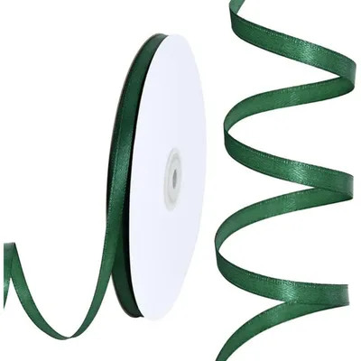 Produktbild von Satinband Smaragdgrün 0,6 cm x 91 m für Geschenkverpackungen, Basteln, Schleifen