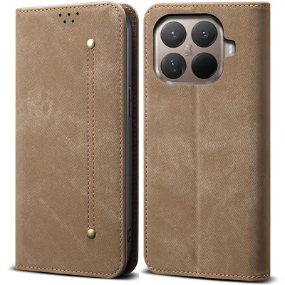 Obrázek produktu pro Pouzdro pro Xiaomi 15T Pro, Kožené Peněženkové Pouzdro s Magnetickým Uzavíráním a Stojánkem Khaki
