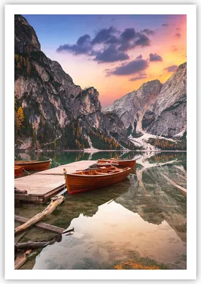 Produktbild von Poster - Poster ohne Rahmen - Boote Berge See - 70x100 cm - Wand Bild - Wanddeko - Wandbilder - Kunstposter - Wandposter - Bilder - Kunstdruck - Wanddekoration - Wandbild - P2XPA70x100-4638