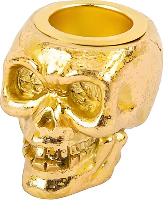 Immagine prodotto di Nobile teschio portacandele decorazione party Halloween decorazione oro 4x4cm -