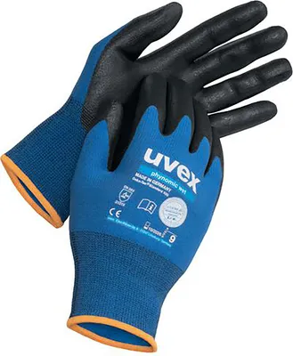 Produktbild von uvex Schutzhandschuh phynomic wet blau, schwarz Gr. 9