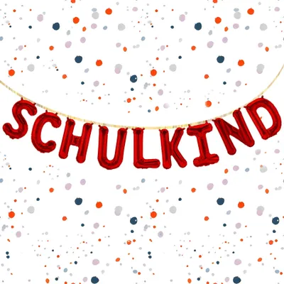 Produktbild von Folienballon Schriftzug Schulkind, Rot, ca. 40 cm für Luftbefüllung
