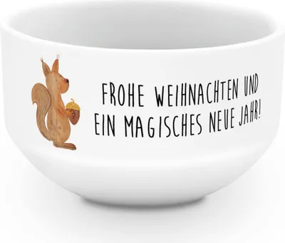 Produktbild von Mr. & Mrs. Panda salatschälchen Eichhörnchen Weihnachten - Weiß - Geschenk, Vogel, Müsli Schüssel, dessertschale, Müslischale, schale, Müslischüssel, Frohe, Neujahr