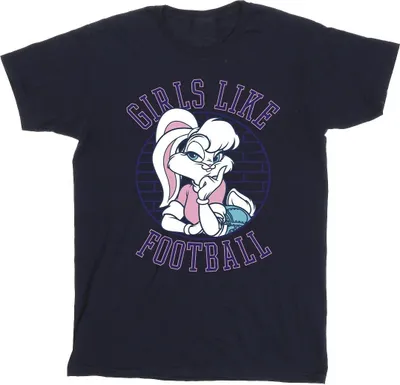 Image de T-shirt Looney Tunes « Girls Like Football » pour homme BI52487 (XXL) (bleu marine)