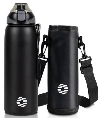 Obrázek produktu pro Nerezová láhev na pití, objemy: 1 litr, 800 ml, 600 ml, 400 ml, bez BPA, černá barva