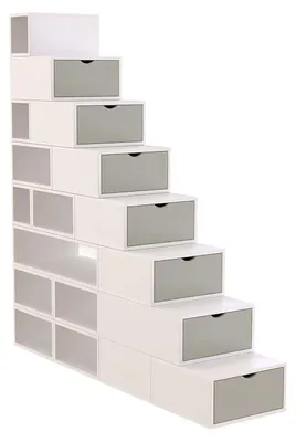 Produktbild von Treppenregal 200 cm - Weiß/Mokka