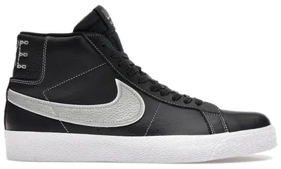Immagine prodotto di Nike SB Zoom Blazer Mid Mason Silva, colore Dark Obsidian e dettagli Metallic Silver, taglia EU 47.5